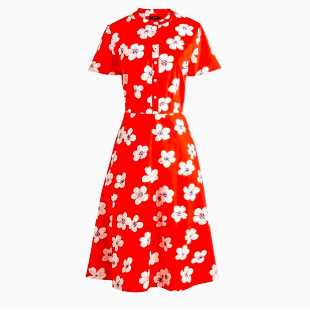 🔥🔥🔥J. Crew Floral Button-down shirtdress in cherry blossom print Size 12